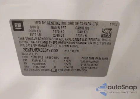 2014 GMC Terrain Sle-1 from USA, damaged, VIN 2GKFLVEK0E6197828